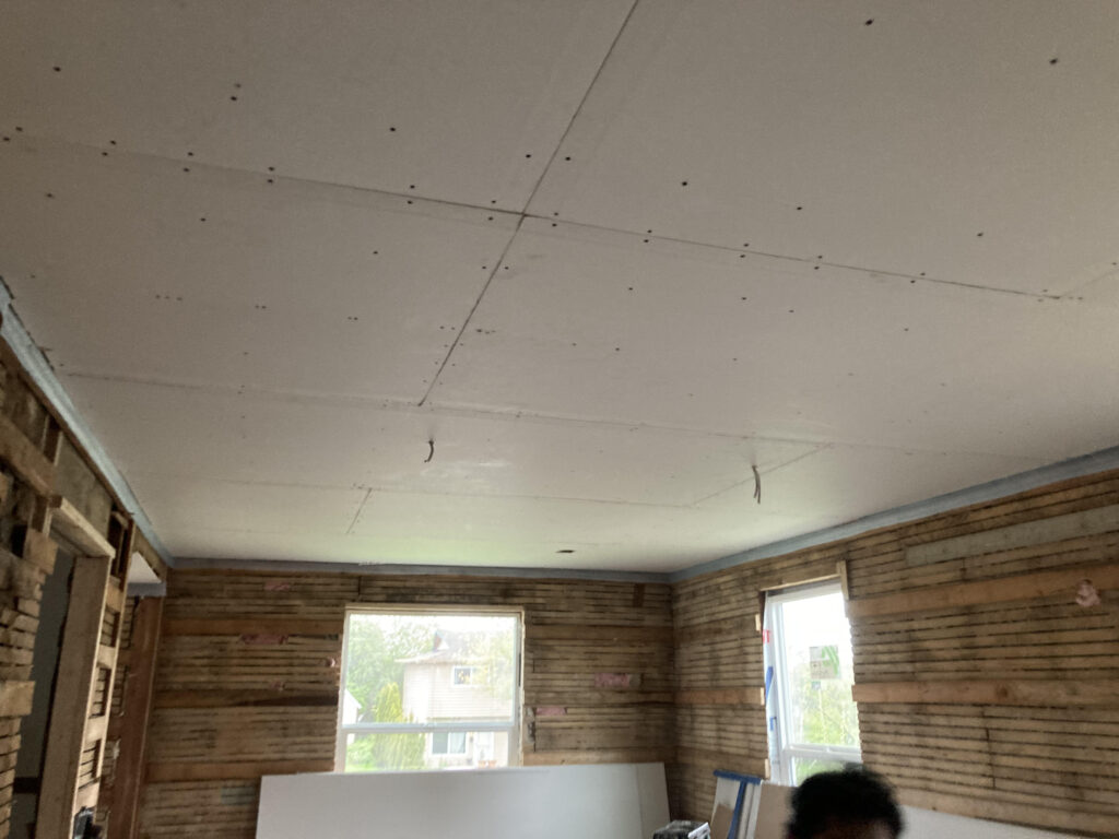 Hanging Drywall on Ceiling