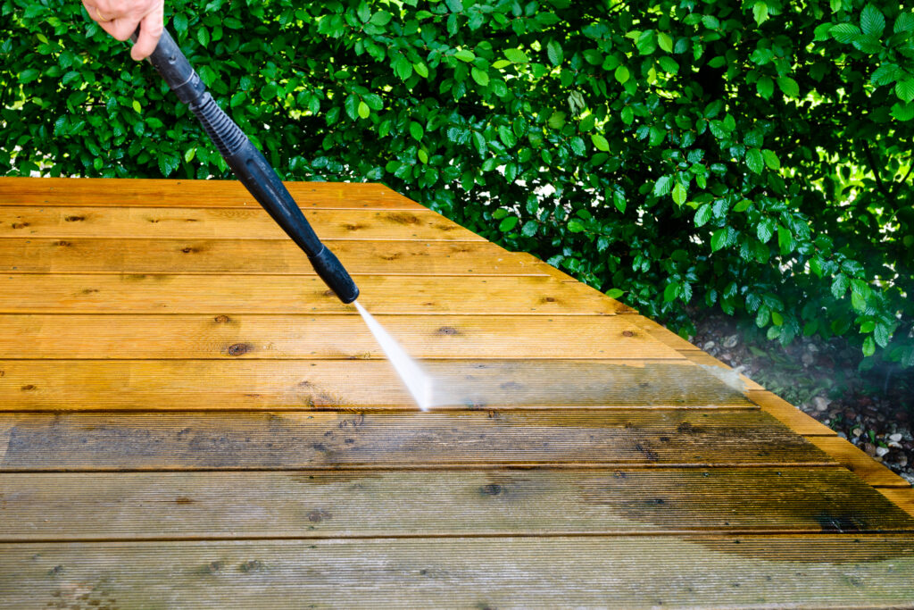 Power Washing a Deck